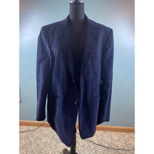 Maine New England Navy Blue Two Button Corduroy Blazer Men's Size 46R
